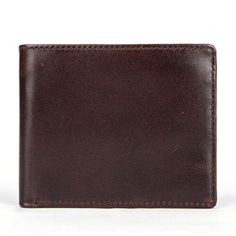 Soft Genuine Leather Wallet for Men Compact Black Cow Leather Card Holder