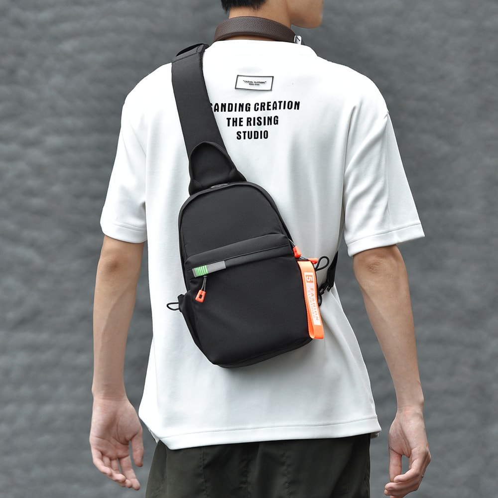 Mens Multi Pocket Crossbody Bag for Travel Hiking and Daily Commute