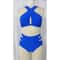 Cikini Solid Color Halter Neck Vacation Matching Bikini Set And Swim Trunks TwoPiece Bikini SetSumm 1