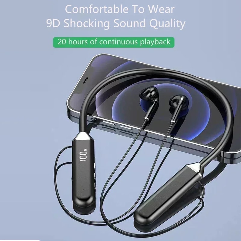 Magnetic Neckband Bluetooth Earbuds with Mic