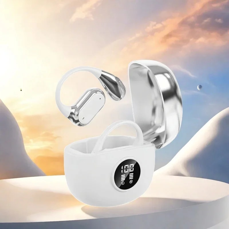 Clip On Wireless Sports Earbuds with Deep Bass Open Ear Comfort