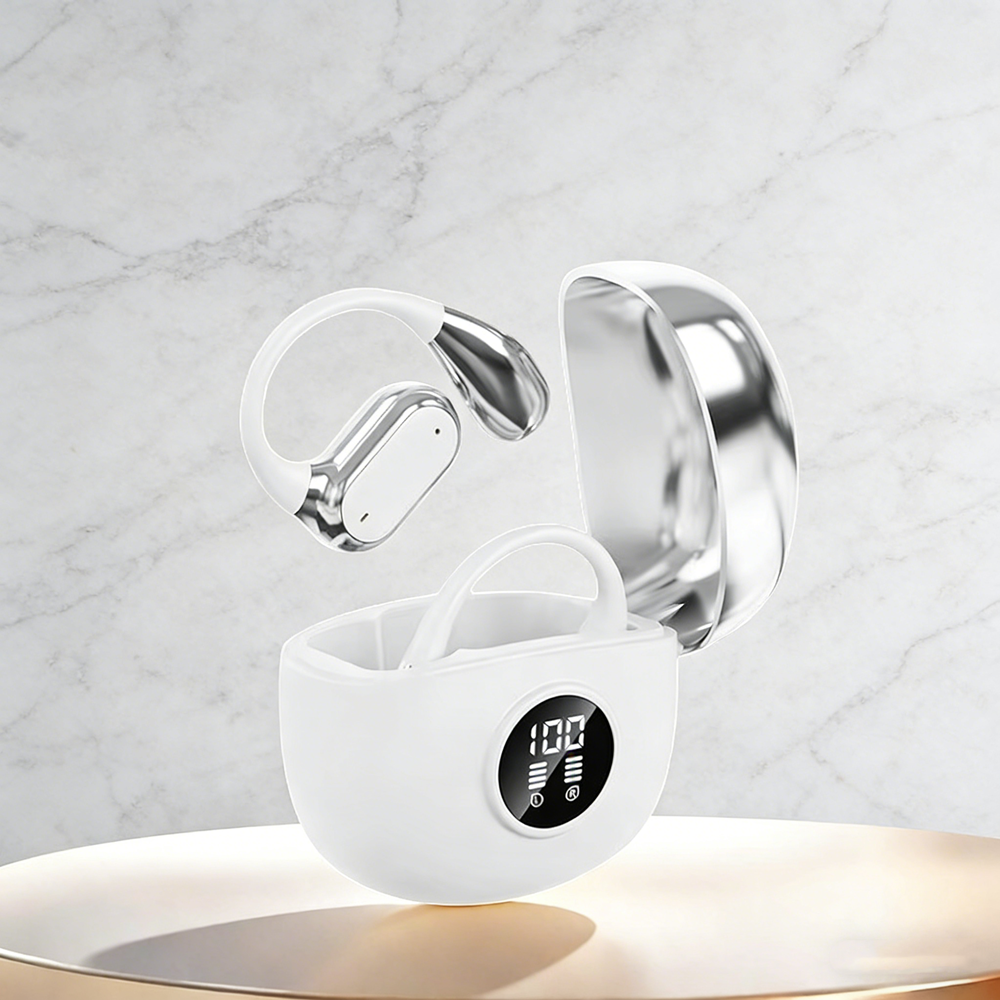 Clip On Wireless Sports Earbuds with Deep Bass Open Ear Comfort