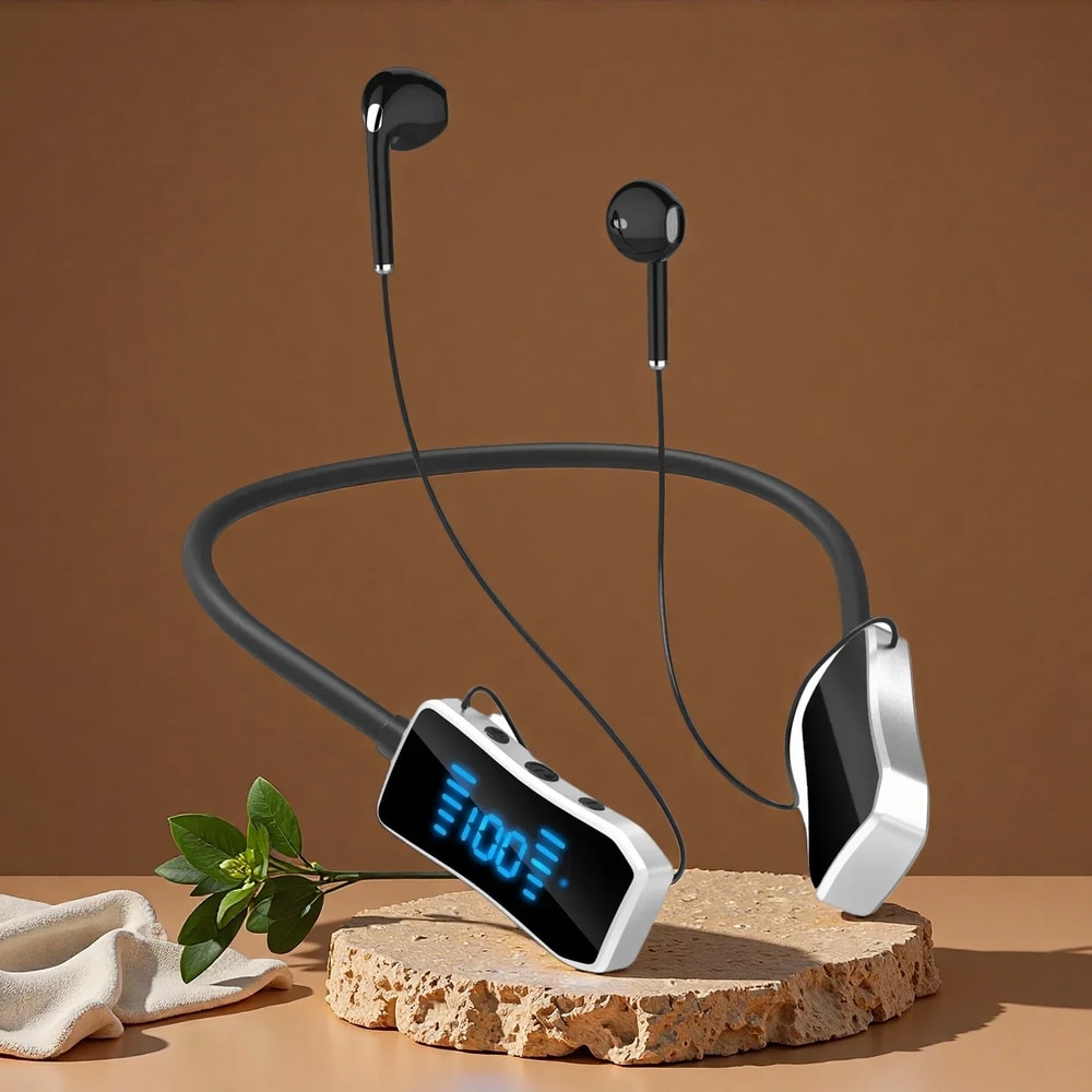 Magnetic Neckband Bluetooth Earphones With Mic For Sports 4