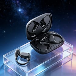 secure fit wireless sport earbuds with ear hooks and enc mic