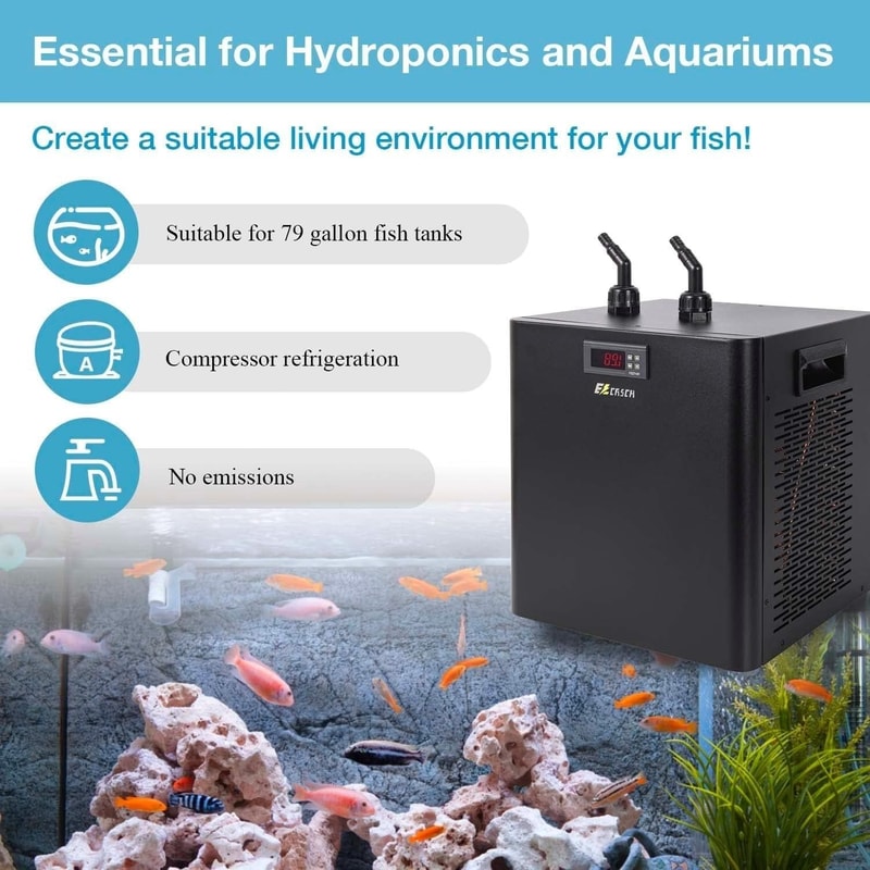 Aquarium Chiller 13 HP Hydroponics Coral Fish Cooling System W Pump Pipe 5