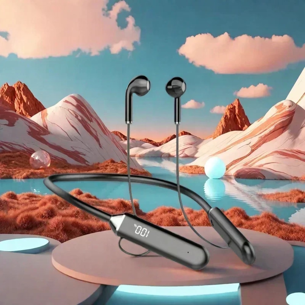 Magnetic Wireless Neckband Earbuds with Mic for Sports