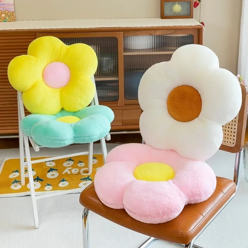 Colorful Sunflower Plush Pillow Soft Flower Cushion for Bedroom Decor