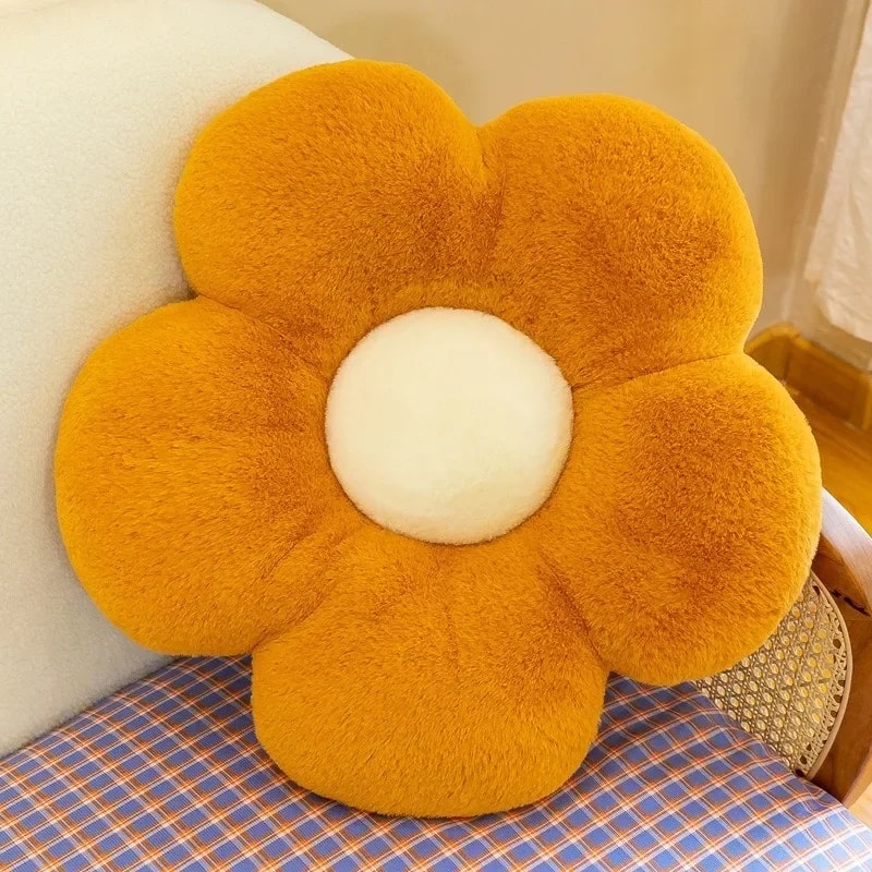 Colorful Sunflower Plush Pillow Soft Flower Cushion for Bedroom Decor