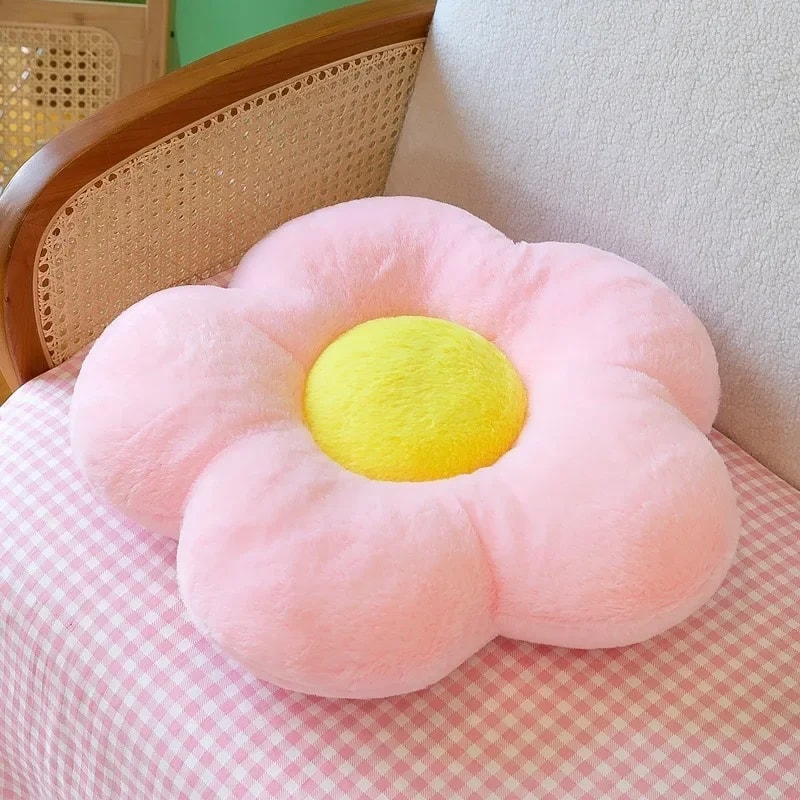 Colorful Sunflower Plush Pillow Soft Flower Cushion for Bedroom Decor