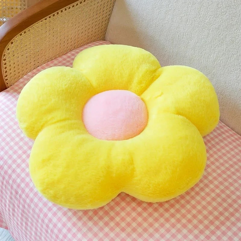 Colorful Sunflower Plush Pillow Soft Flower Cushion for Bedroom Decor