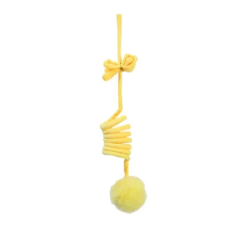 Interactive Cat Teaser Wand with Spring Rope Plush Ball Toy