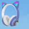 Cute Cat Ear Wireless Headphones with Microphone RGB Noise Cancelling Kids Headset for Stereo Music