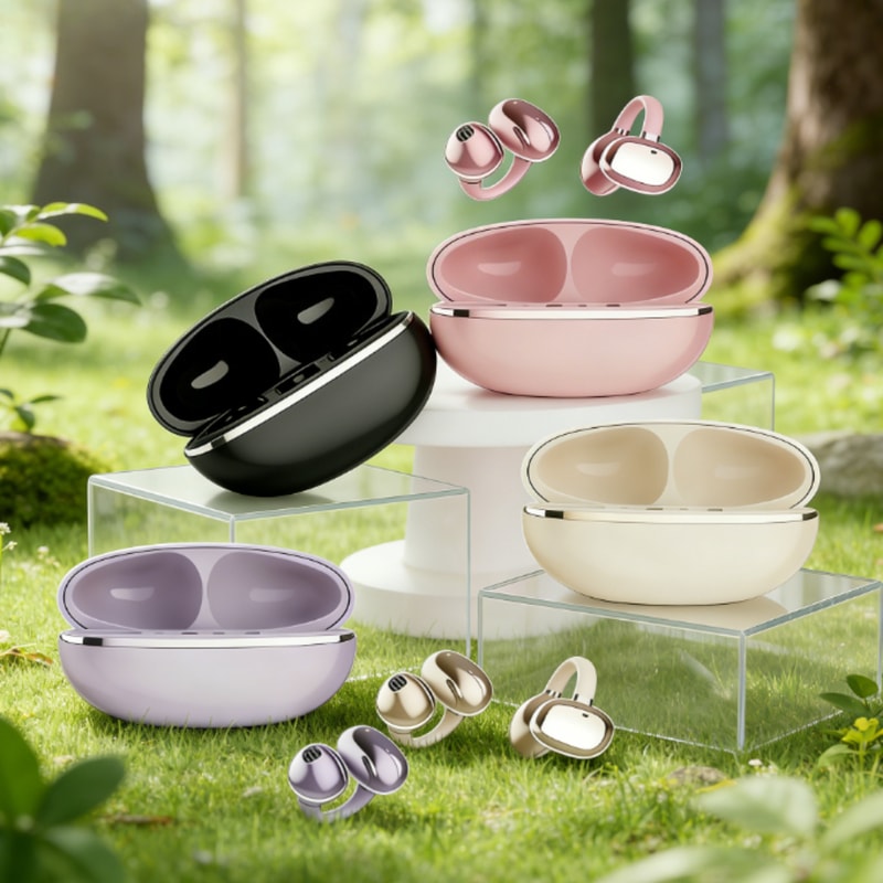 Wireless Open Ear Earclip ENC Bluetooth Earphones for HD Calls Compatible with All Smartphones