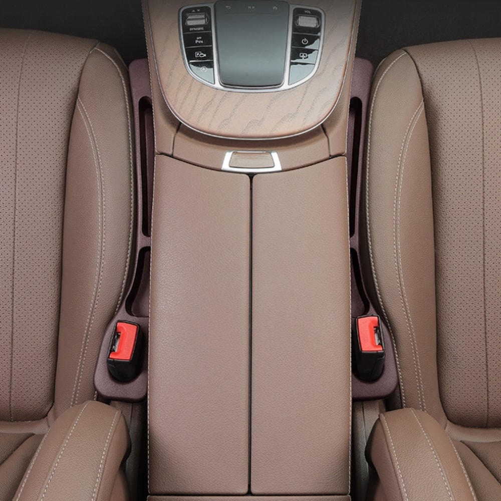 Waterproof PU Car Seat Gap Filler Organizer With Dual Storage Grooves 2
