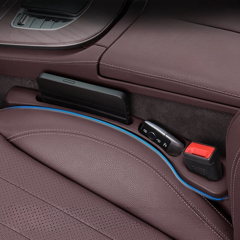 Waterproof PU Car Seat Gap Filler Organizer With Dual Storage Grooves 3