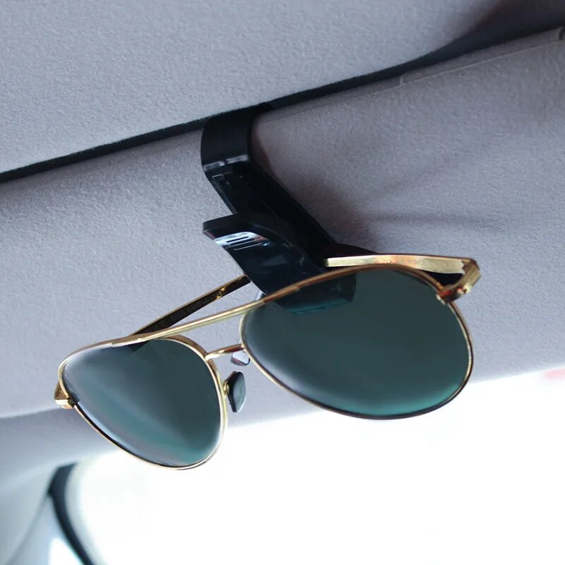 Car Sunglasses Holder Sun Visor Glasses Clip And Card Organizer 0