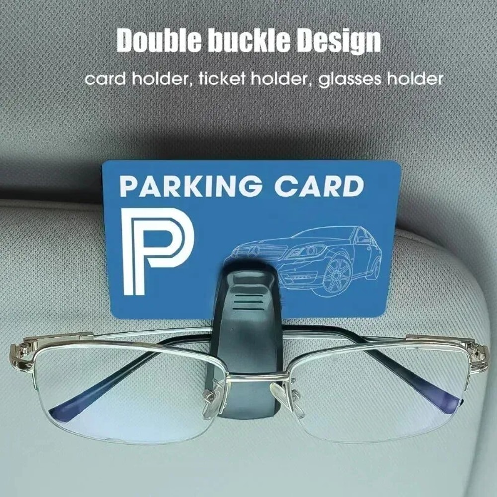 Car Sunglasses Holder Sun Visor Glasses Clip And Card Organizer 3