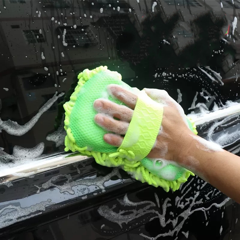 Premium Microfiber Car Wash Sponge & Car Detailing Gloves Auto Care Cleaning Kit for Efficient Scratch Free Washing
