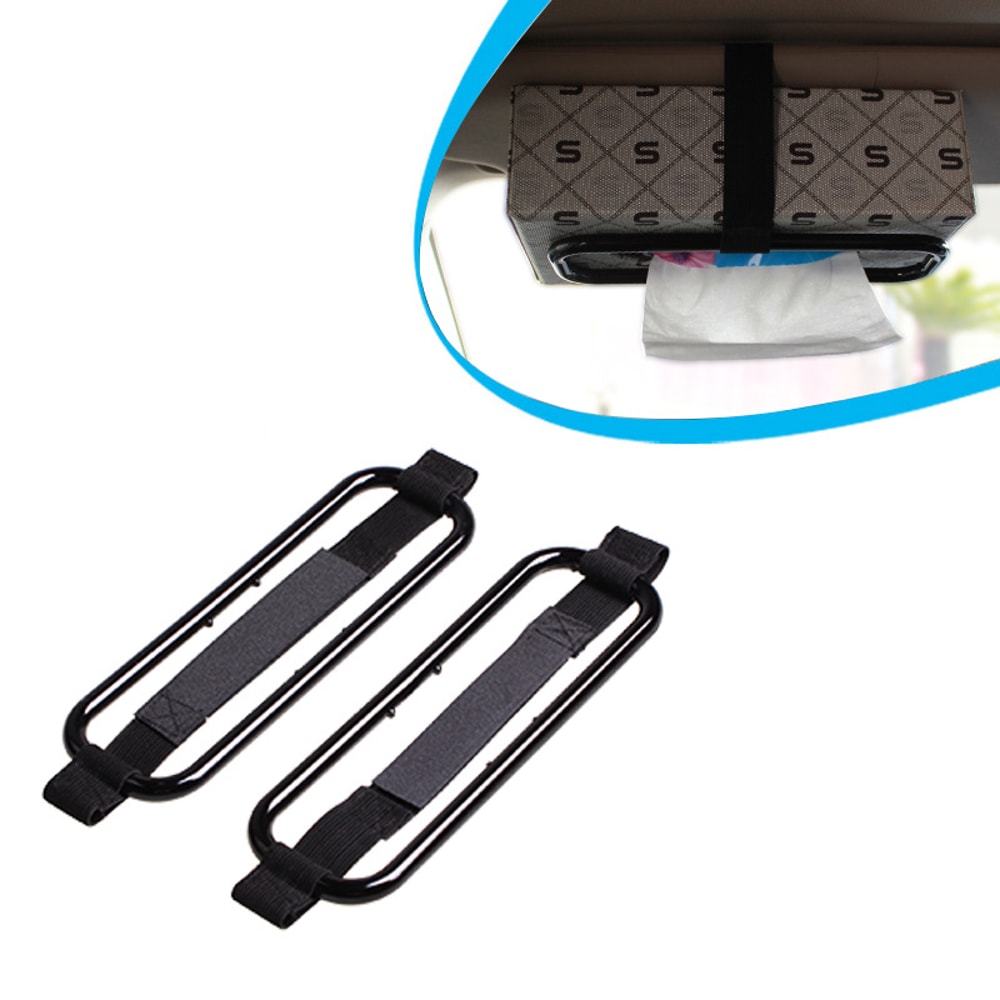 Car Back Seat Sun Visor Tissue Holder Box with Storage Pouch Universal Auto Organizer for Vehicle Interior Accessories