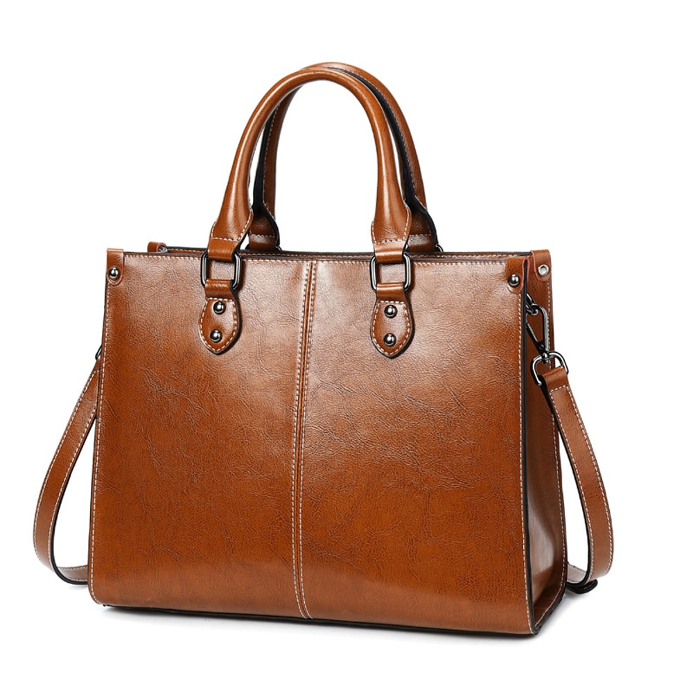 Womens Genuine Leather Crossbody Shoulder Tote Bag Cowhide Messenger Purse For Fashion Shopping And 6