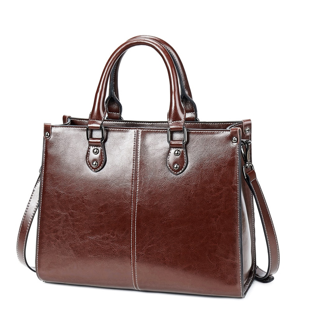 Womens Genuine Leather Crossbody Shoulder Tote Bag Cowhide Messenger Purse For Fashion Shopping And 7