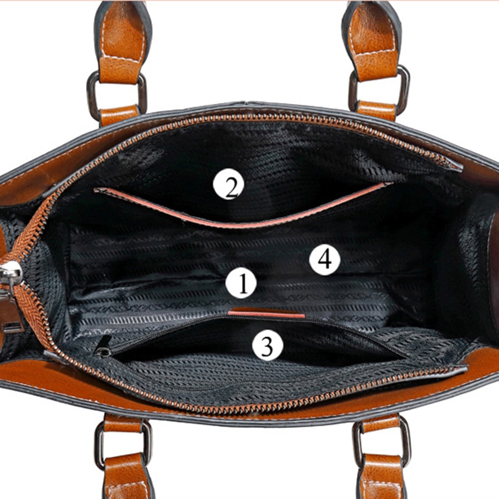 Womens Genuine Leather Crossbody Shoulder Tote Bag Cowhide Messenger Purse For Fashion Shopping And 4