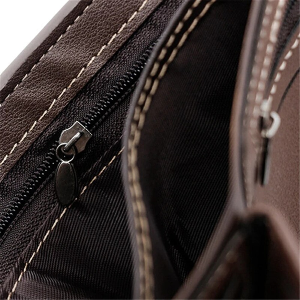Mens PU Leather Wallet With Business Card Holder And Hasp Closure 2