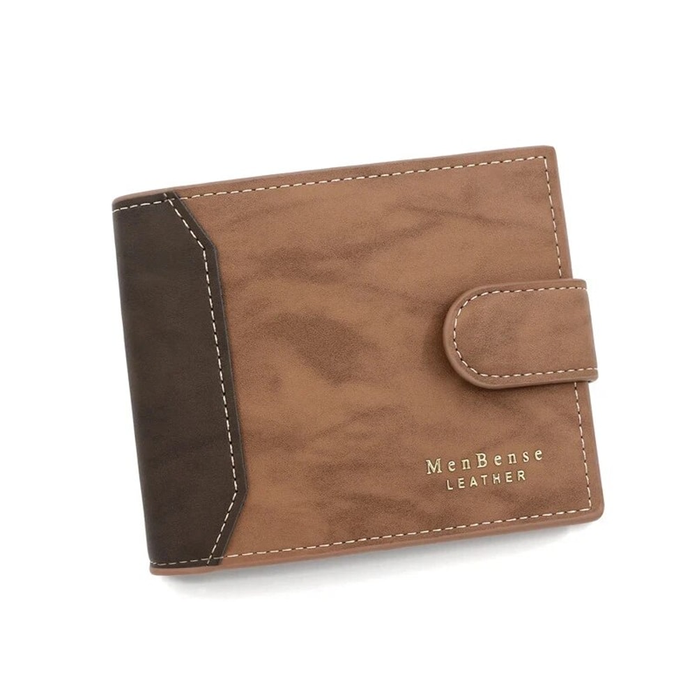 Mens PU Leather Wallet With Business Card Holder And Hasp Closure 4