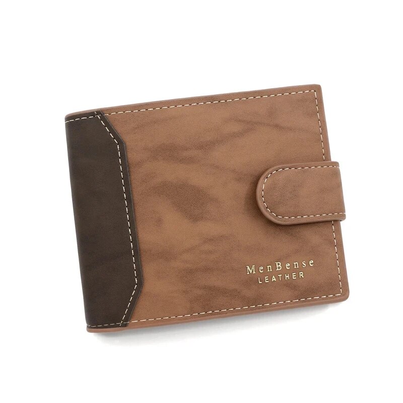 Mens PU Leather Wallet With Business Card Holder And Hasp Closure 4
