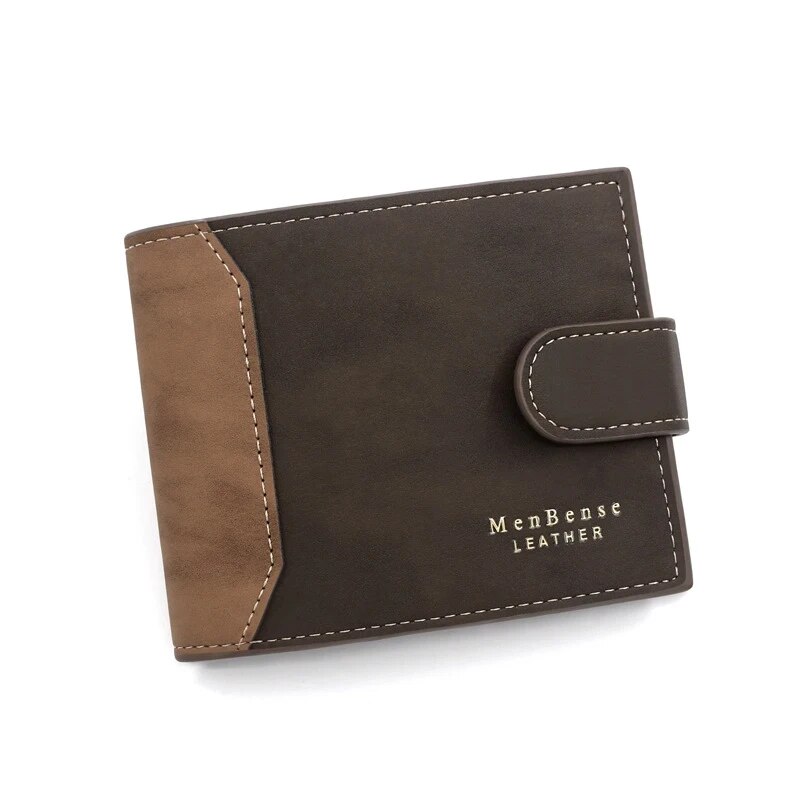 Mens PU Leather Wallet With Business Card Holder And Hasp Closure 5