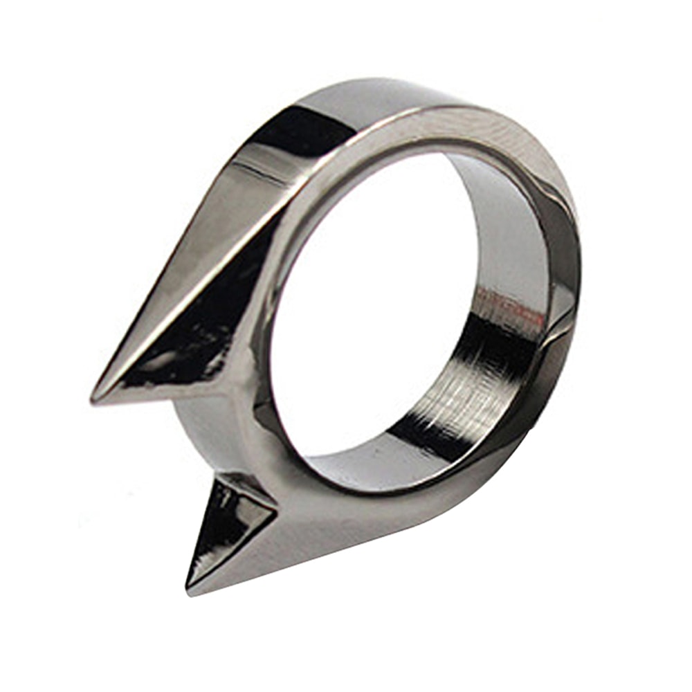 Self Defense Finger Ring Outdoor Survival Window Breaker Cats Ear Metal Defense Ring for Personal Safety