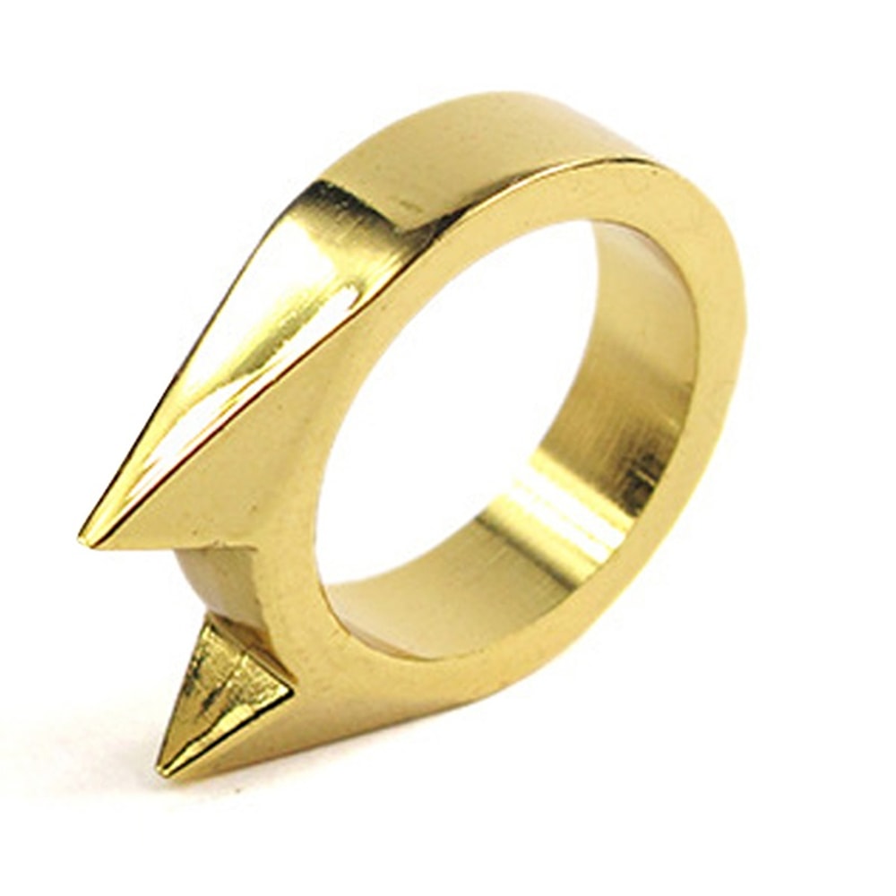 Self Defense Finger Ring Outdoor Survival Window Breaker Cats Ear Metal Defense Ring for Personal Safety
