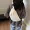 Mens & Womens Casual Solid Color Plush Crossbody Shoulder Bag Versatile Waist Bag for Daily Commuting