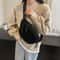 Mens & Womens Casual Solid Color Plush Crossbody Shoulder Bag Versatile Waist Bag for Daily Commuting