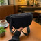 Mens & Womens Casual Solid Color Plush Crossbody Shoulder Bag Versatile Waist Bag for Daily Commuting