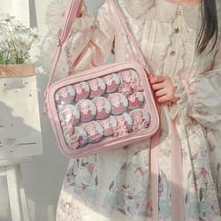 transparent pu leather crossbody bag stylish school & casual shoulder bag for women