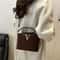 Fashionable Mini Suede Womens Tote Bag with Hardware Lock Buckle Faux Suede Crossbody Shoulder Handbag
