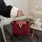 Fashionable Mini Suede Womens Tote Bag with Hardware Lock Buckle Faux Suede Crossbody Shoulder Handbag