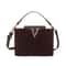 Fashionable Mini Suede Womens Tote Bag with Hardware Lock Buckle Faux Suede Crossbody Shoulder Handbag