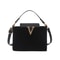 Fashionable Mini Suede Womens Tote Bag with Hardware Lock Buckle Faux Suede Crossbody Shoulder Handbag