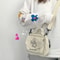 Cute Cartoon Canvas Messenger Bag for Teen Girls Small Square Shoulder Bag for Phones & Wallets