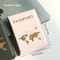 Slim Passport Holder with Cove Map Design Premium PU Leather Travel Essential for All Countries