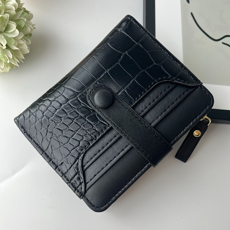 Chic Macaron Crocodile Texture Zipper Wallet Stylish Multi Slot Purse For Everyday Use 6