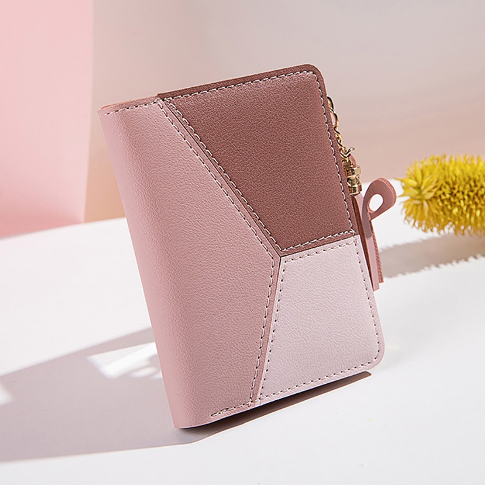 Simple Style Tassel Short Wallet PU Leather Coin Purse & Card Holder for Women and Girls