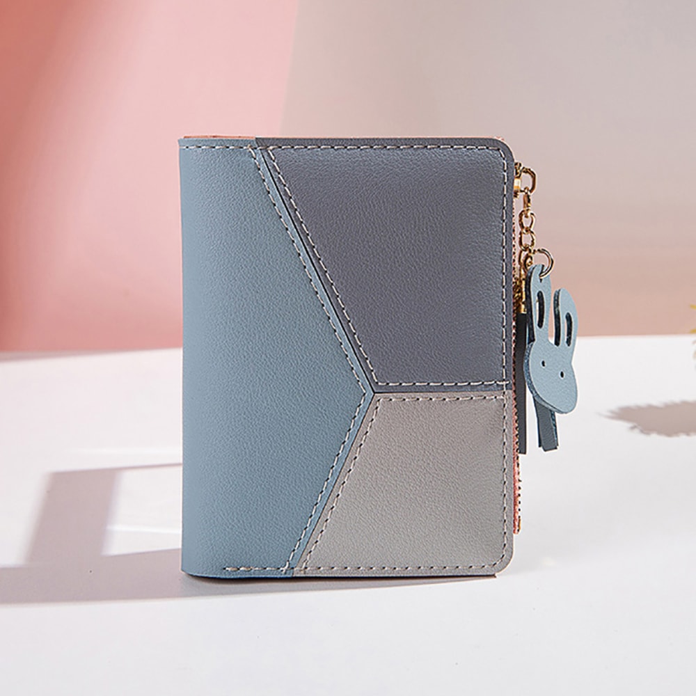 Simple Style Tassel Short Wallet PU Leather Coin Purse & Card Holder for Women and Girls