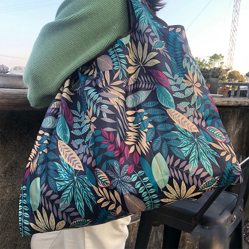 Large Capacity Foldable Eco Friendly Waterproof Shopping Grocery Bag Portable Shoulder Storage Bag 6