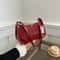 Stylish PU Leather Shoulder Bag For Women Casual Designer Hobos Underarm Handbag 2