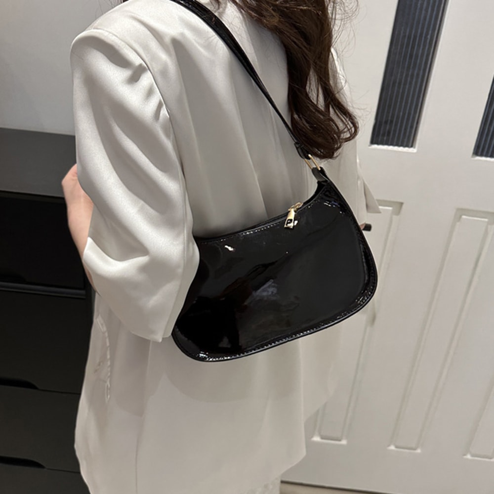 Stylish PU Leather Shoulder Bag For Women Casual Designer Hobos Underarm Handbag 5