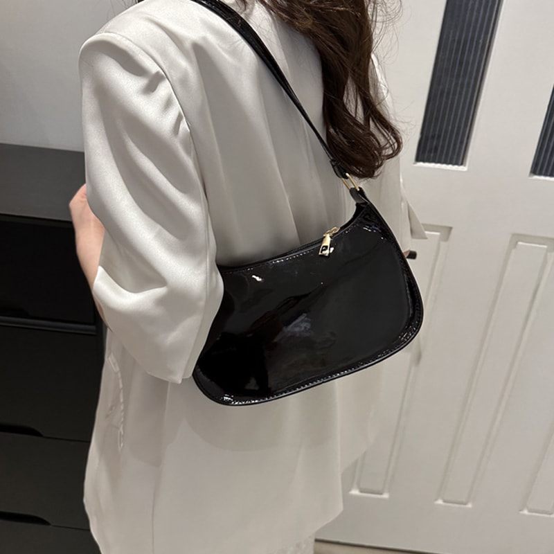 Stylish PU Leather Shoulder Bag For Women Casual Designer Hobos Underarm Handbag 5