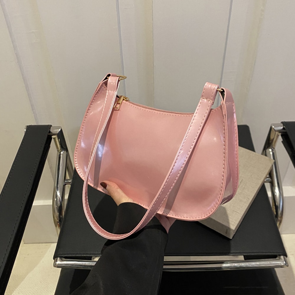 Stylish PU Leather Shoulder Bag For Women Casual Designer Hobos Underarm Handbag 6